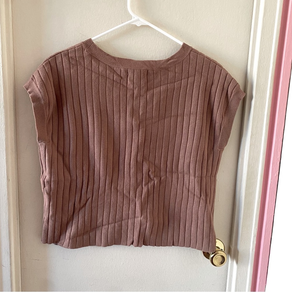 Sincerely Jules Ribbed Tan/Brown Tank Top - Picture 2 of 4